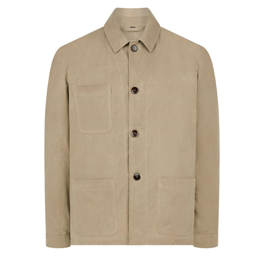 James Purdey Ripstop Chore Jacket Beige - The Sporting Lodge