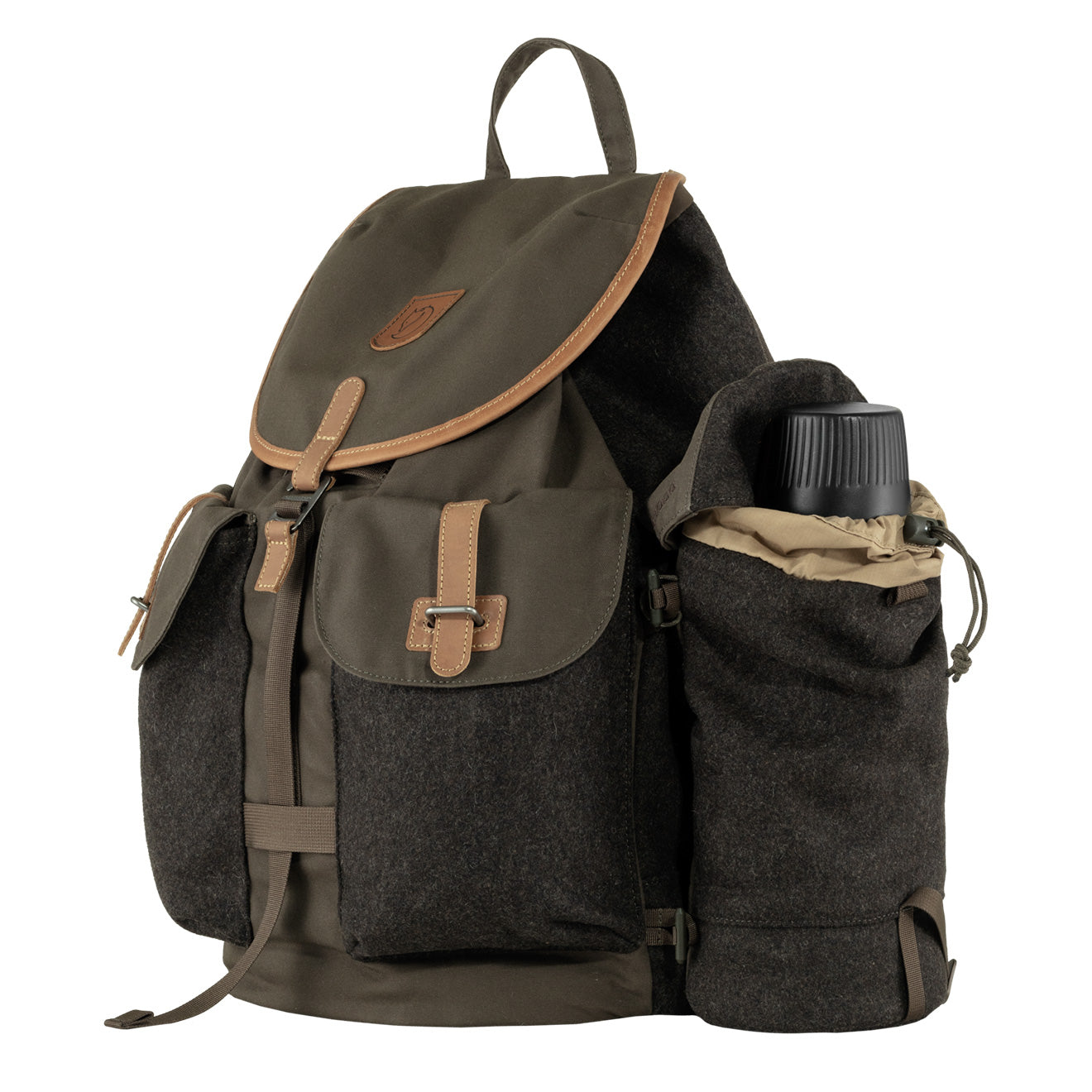 Fjallraven Varmland Wool Side Pocket Dark Olive / Brown - The Sporting Lodge