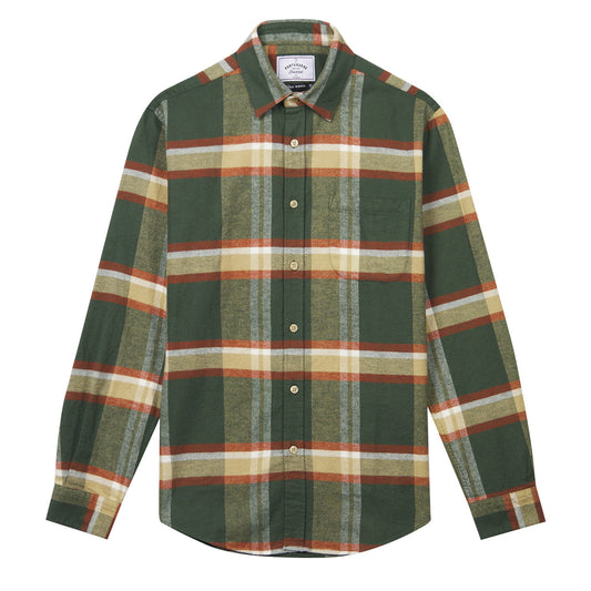 Portuguese Flannel Farm Shirt Green / Orange - The Sporting Lodge