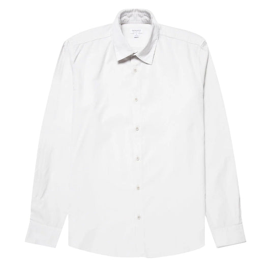 Sunspel Fine Corduroy Oxford Shirt Chalk - The Sporting Lodge