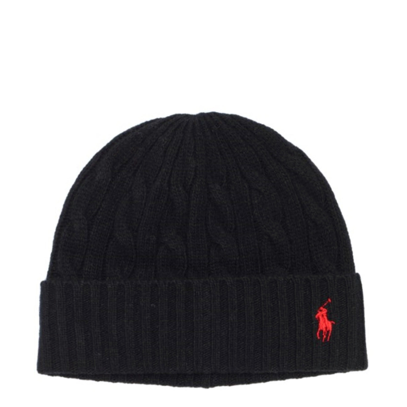 Polo Ralph Lauren Classic Cable Knit Beanie Black - The Sporting Lodge