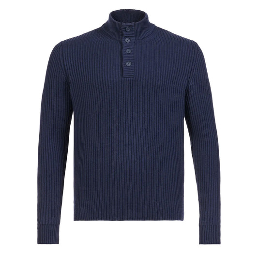 Musto Marina Button Neck Knit Navy - The Sporting Lodge