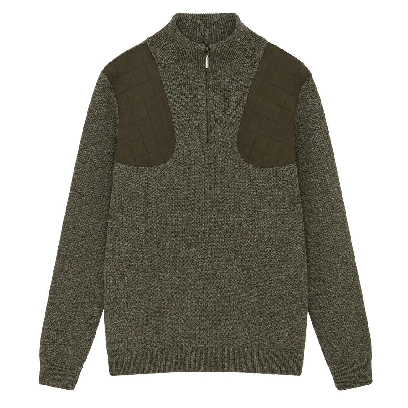 James Purdey Sporting Zip Neck Knit Khaki Green - The Sporting Lodge