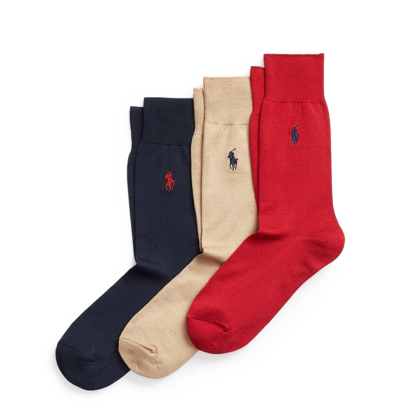 Polo Ralph Lauren Trouser Sock 3 Pack Park Av Road / Class Camel / Navy - The Sporting Lodge