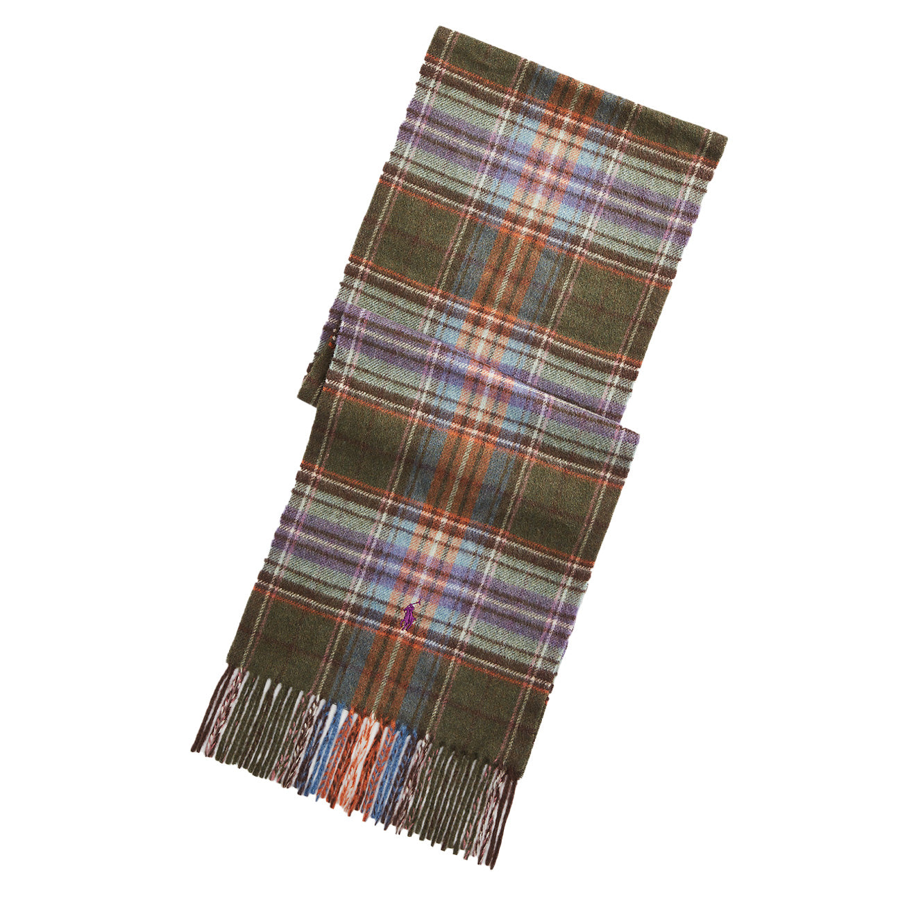 Polo Ralph Lauren Plaid Scarf Olive - The Sporting Lodge