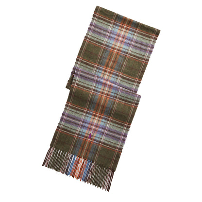 Polo Ralph Lauren Plaid Scarf Olive - The Sporting Lodge