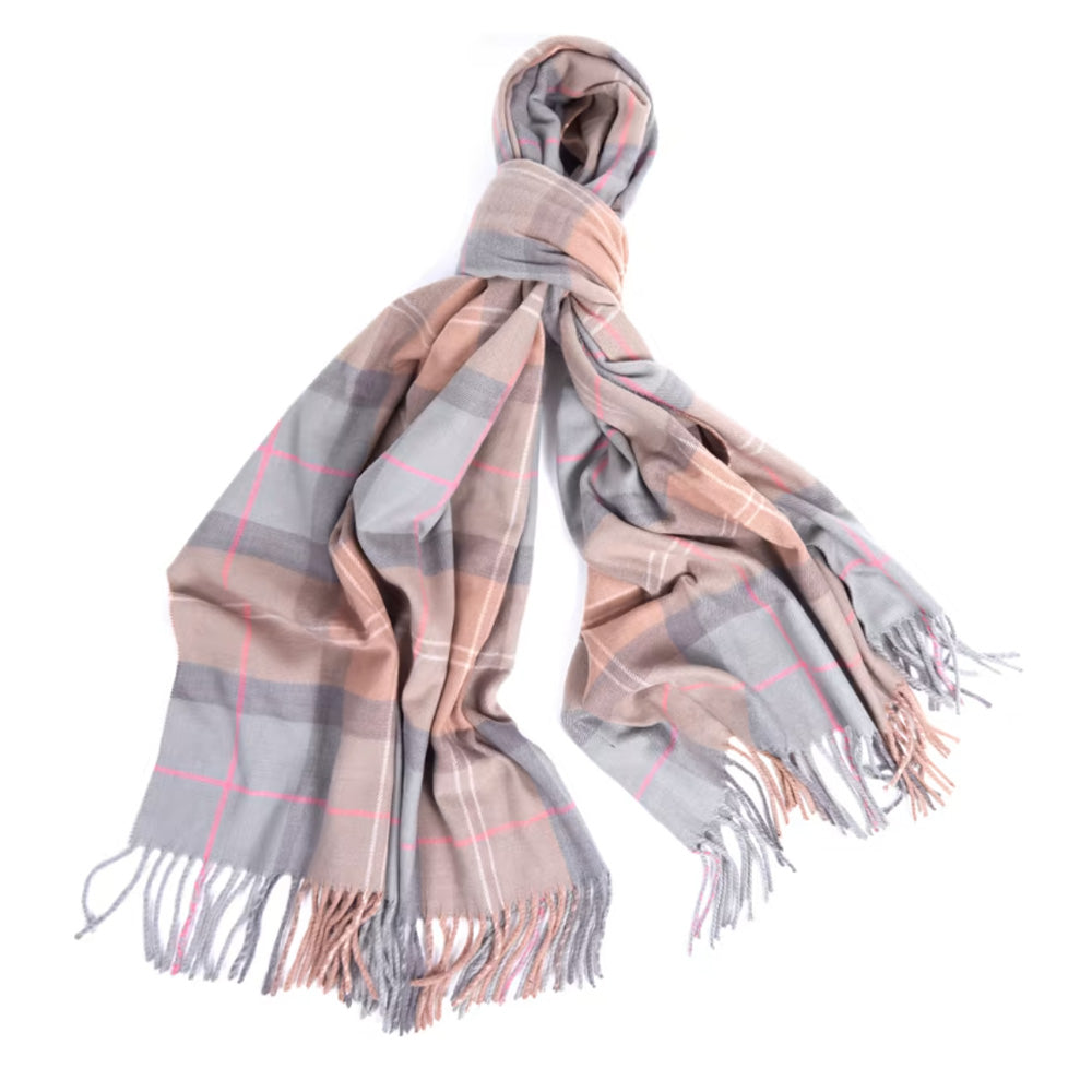 Barbour Womens Hailes Wrap Taupe / Pink - The Sporting Lodge