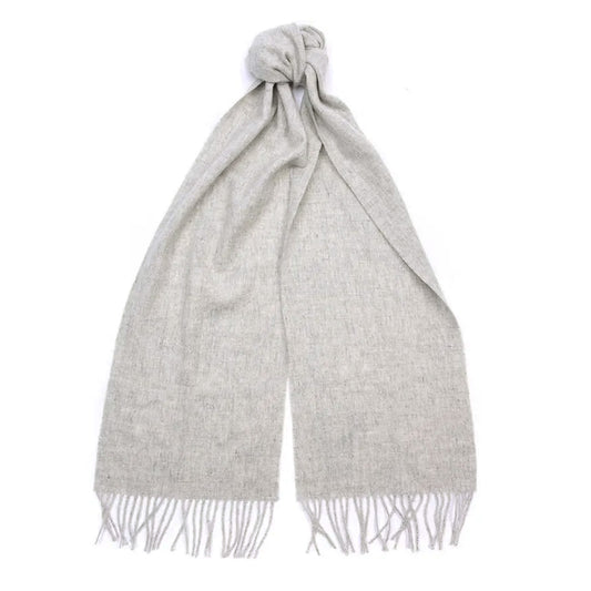 Barbour Womens Lambswool Scarf Light Grey - The Sporting Lodge