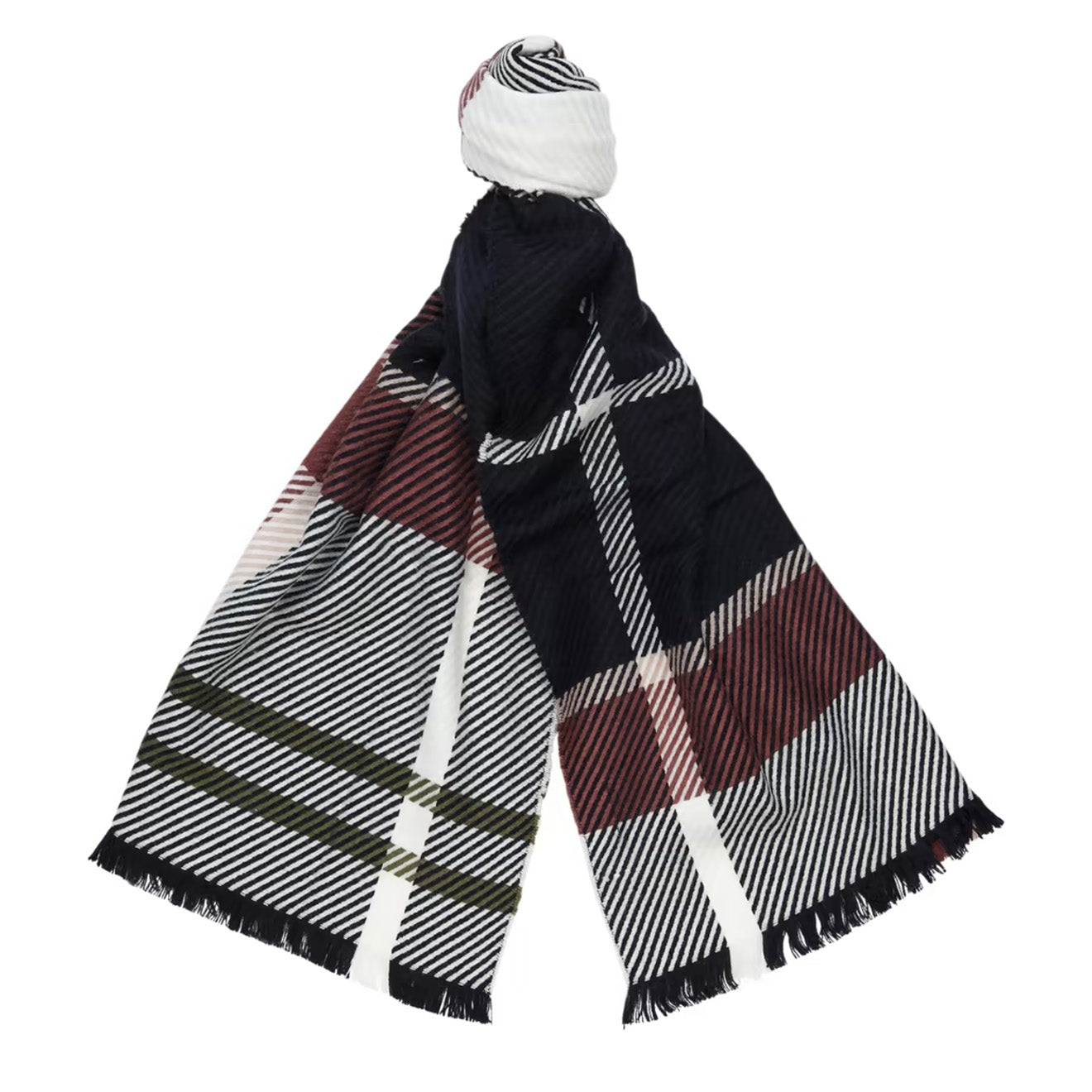 Barbour Womens Blair Tartan Scarf Midnight - The Sporting Lodge