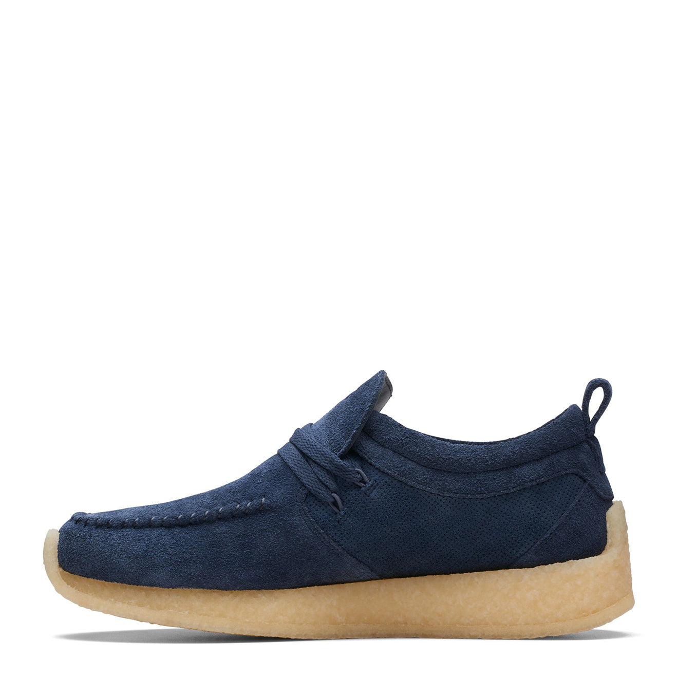 Clarks wallabee dark blue hotsell