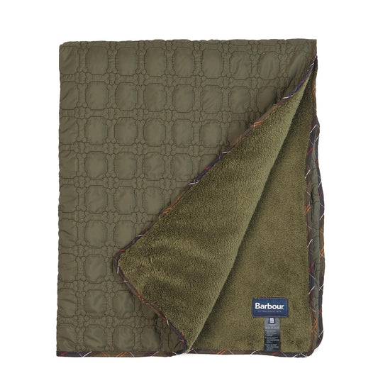 Barbour Dog Bone Quilted Blanket Dark Olive - The Sporting Lodge