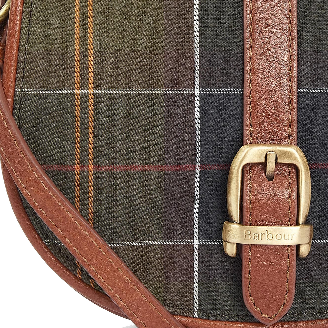 Barbour Katrine Leather Saddle Bag Classic Tartan - The Sporting Lodge