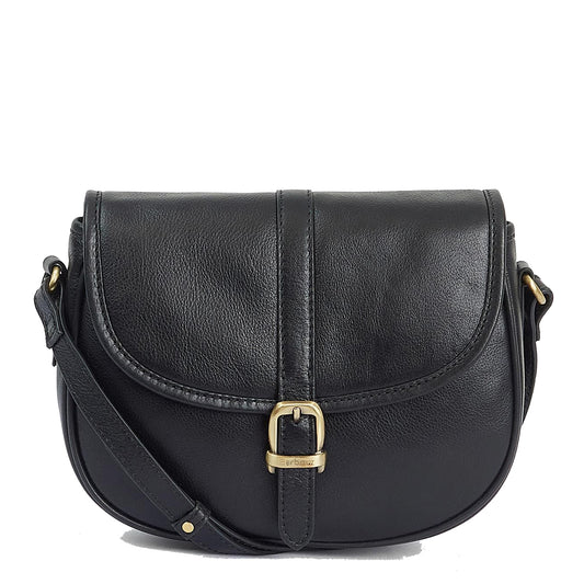 Barbour Laire Leather Saddle Bag Black - The Sporting Lodge