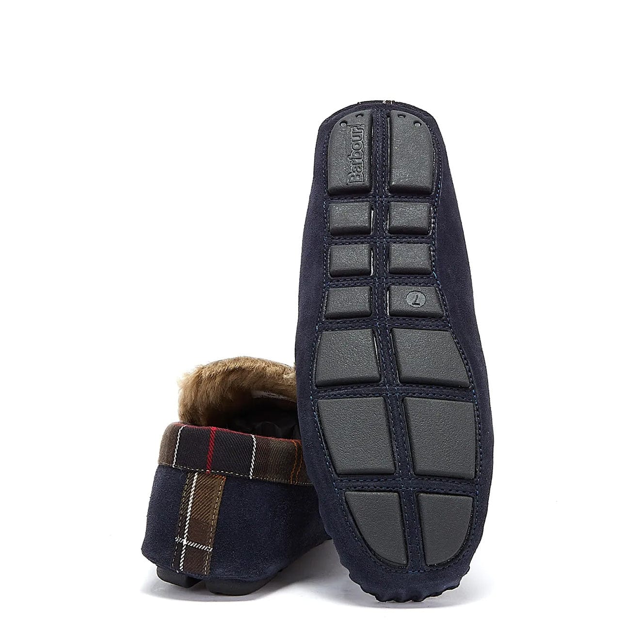 Barbour monty suede slippers navy on sale