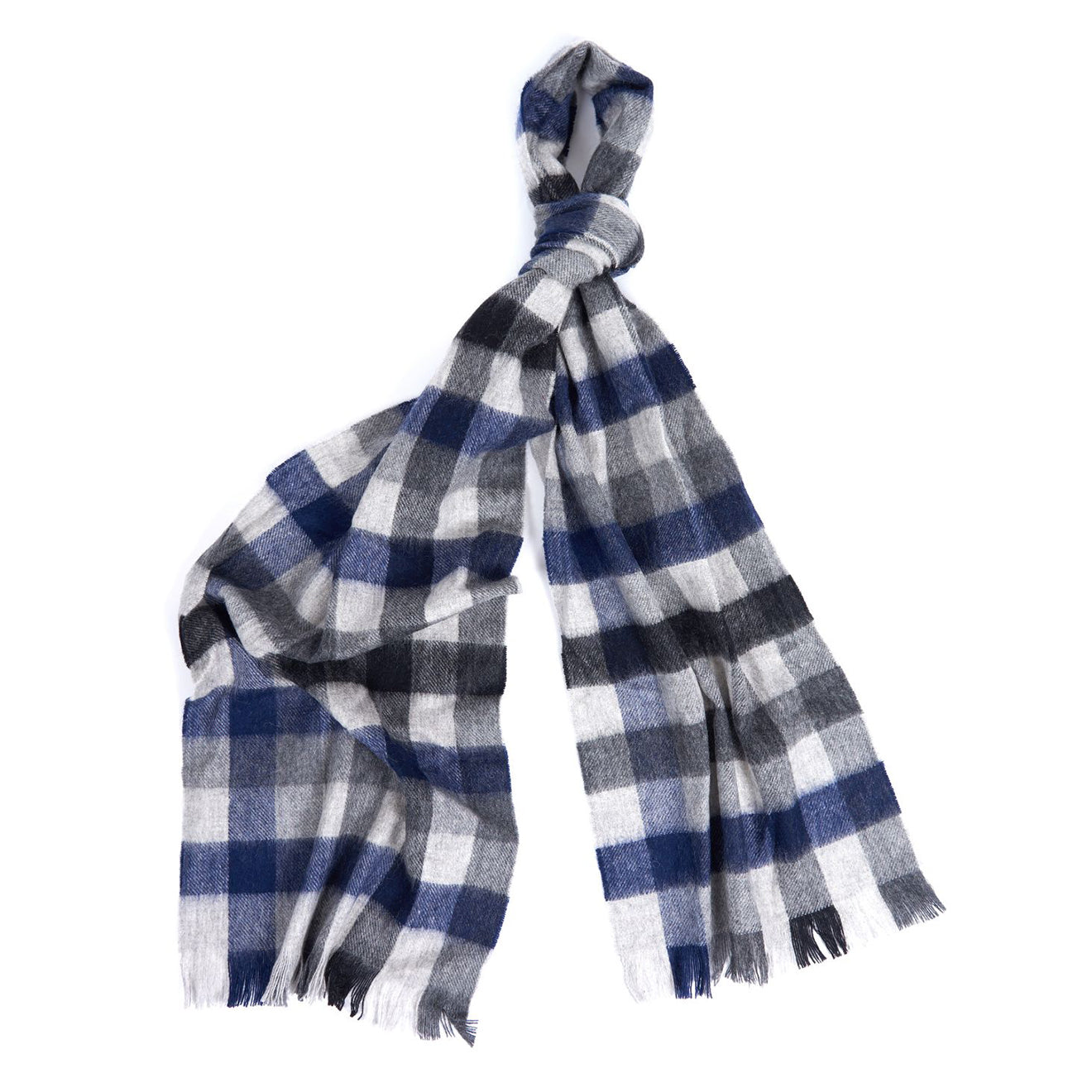 Barbour Nine Square Scarf Grey / Black - The Sporting Lodge