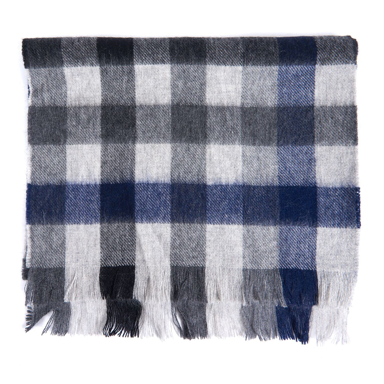 Barbour Nine Square Scarf Grey / Black - The Sporting Lodge