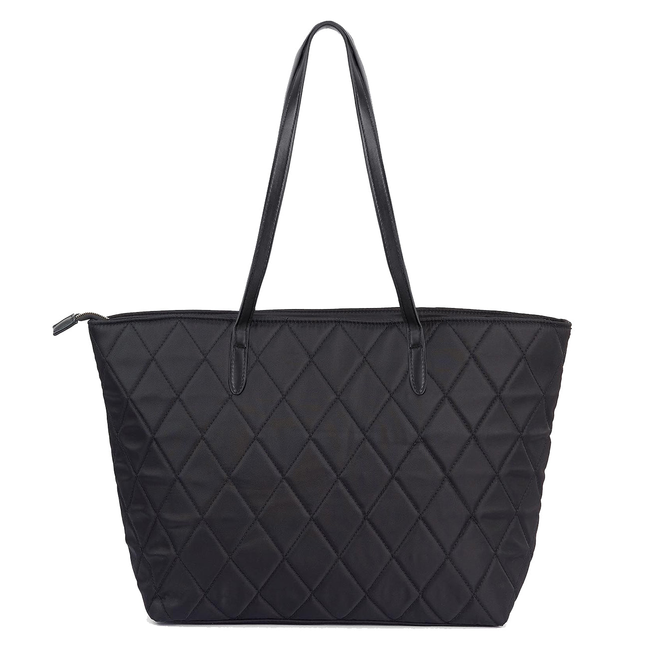 Black quilted tote bag online