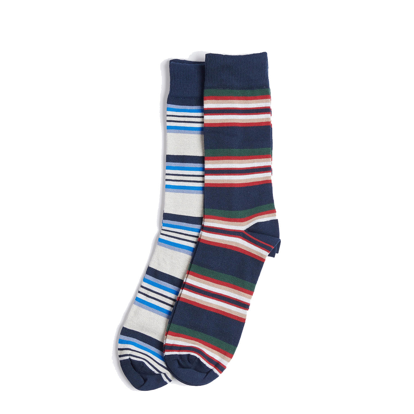 Barbour Summer Stripe 2 Pack Socks Navy Mix - The Sporting Lodge