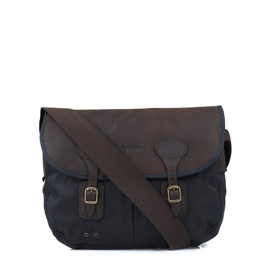 Barbour Wax Leather Tarras Bag Navy - The Sporting Lodge