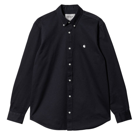 Carhartt WIP L/S Madison Shirt Dark Navy / White - The Sporting Lodge