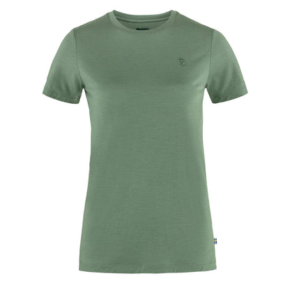 Fjallraven Womens Abisko Wool SS T-Shirt Patina Green - The Sporting Lodge