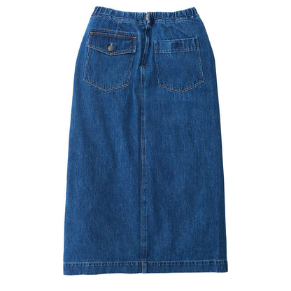 Gramicci Womens Long Denim Skirt Mid Indigo - The Sporting Lodge