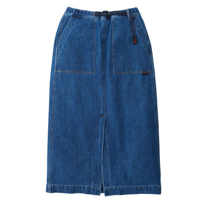 Gramicci Womens Long Denim Skirt Mid Indigo - The Sporting Lodge