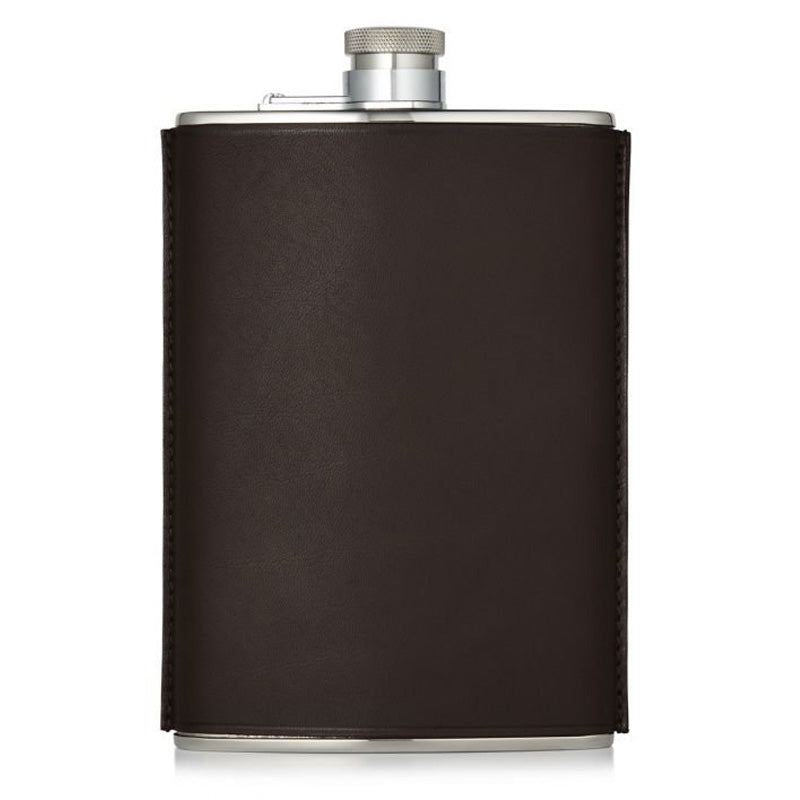 James Purdey Leather Flask 8oz Dark Brown - The Sporting Lodge