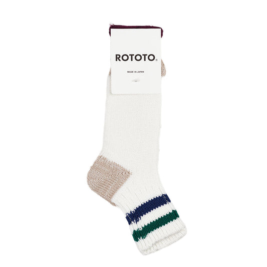 Rototo Two Stripe White / Green / Dark Blue - The Sporting Lodge