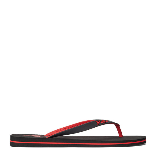 Polo Ralph Lauren Bolt Logo Flip-Flop Black / Red - The Sporting Lodge