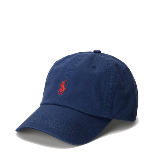 Polo Ralph Lauren Cotton Chino Baseball Cap Newport Navy/ Rl2000 Red - The Sporting Lodge