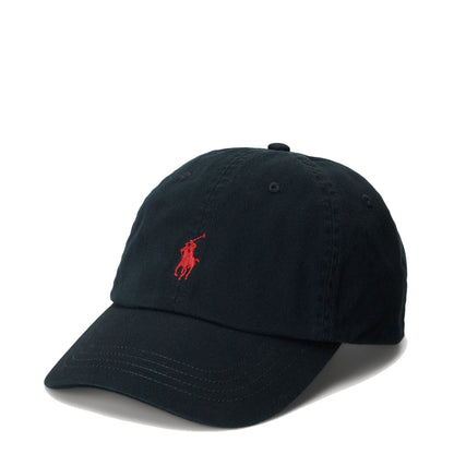 Polo Ralph Lauren Cotton Chino Baseball Cap Polo Black/ Rl 2000 Red - The Sporting Lodge