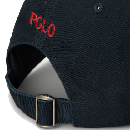 Polo Ralph Lauren Cotton Chino Baseball Cap Polo Black/ Rl 2000 Red - The Sporting Lodge