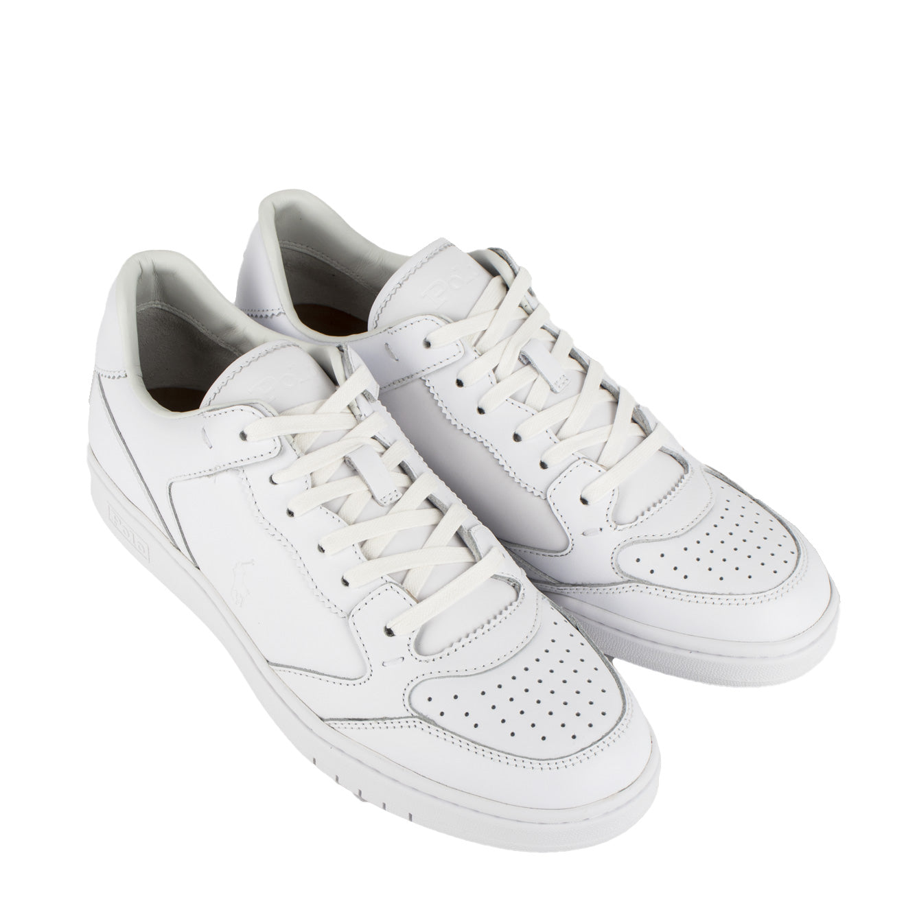 Polo ralph lauren white court 100 lux trainers best sale