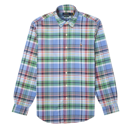 Polo Ralph Lauren Custom Fit Check L/S Shirt Blue / Green Multi - The Sporting Lodge