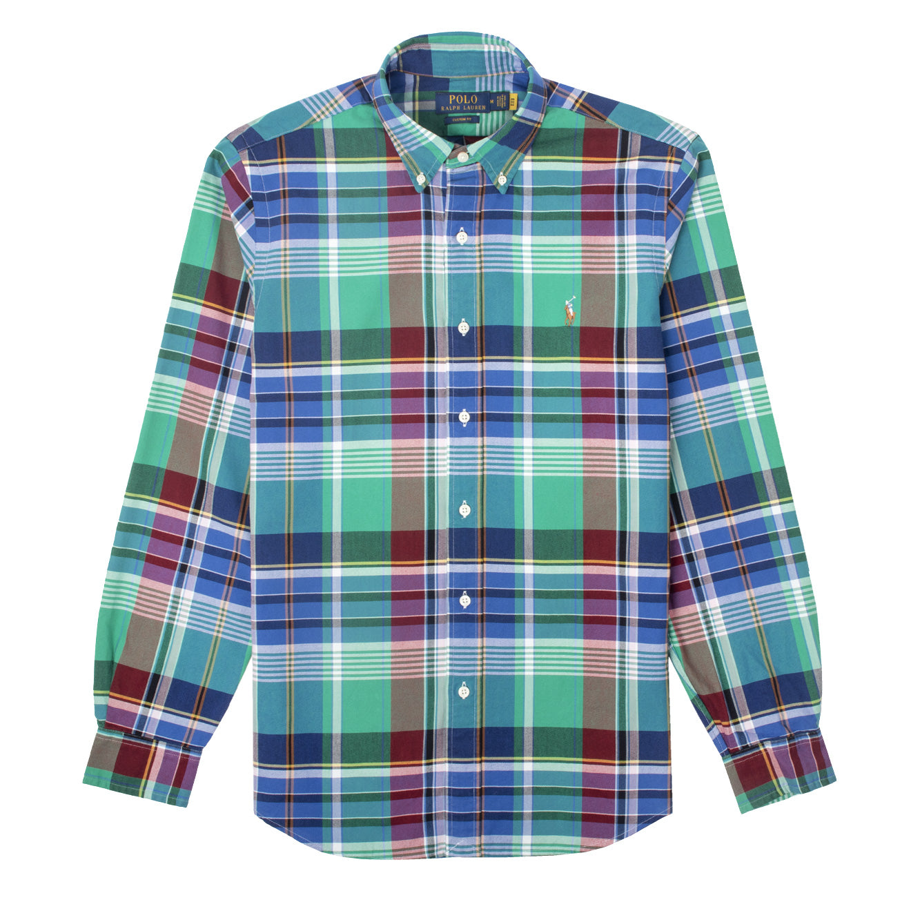 Polo Ralph Lauren Custom Fit L/S Check Shirt Royal / Green Multi - The Sporting Lodge