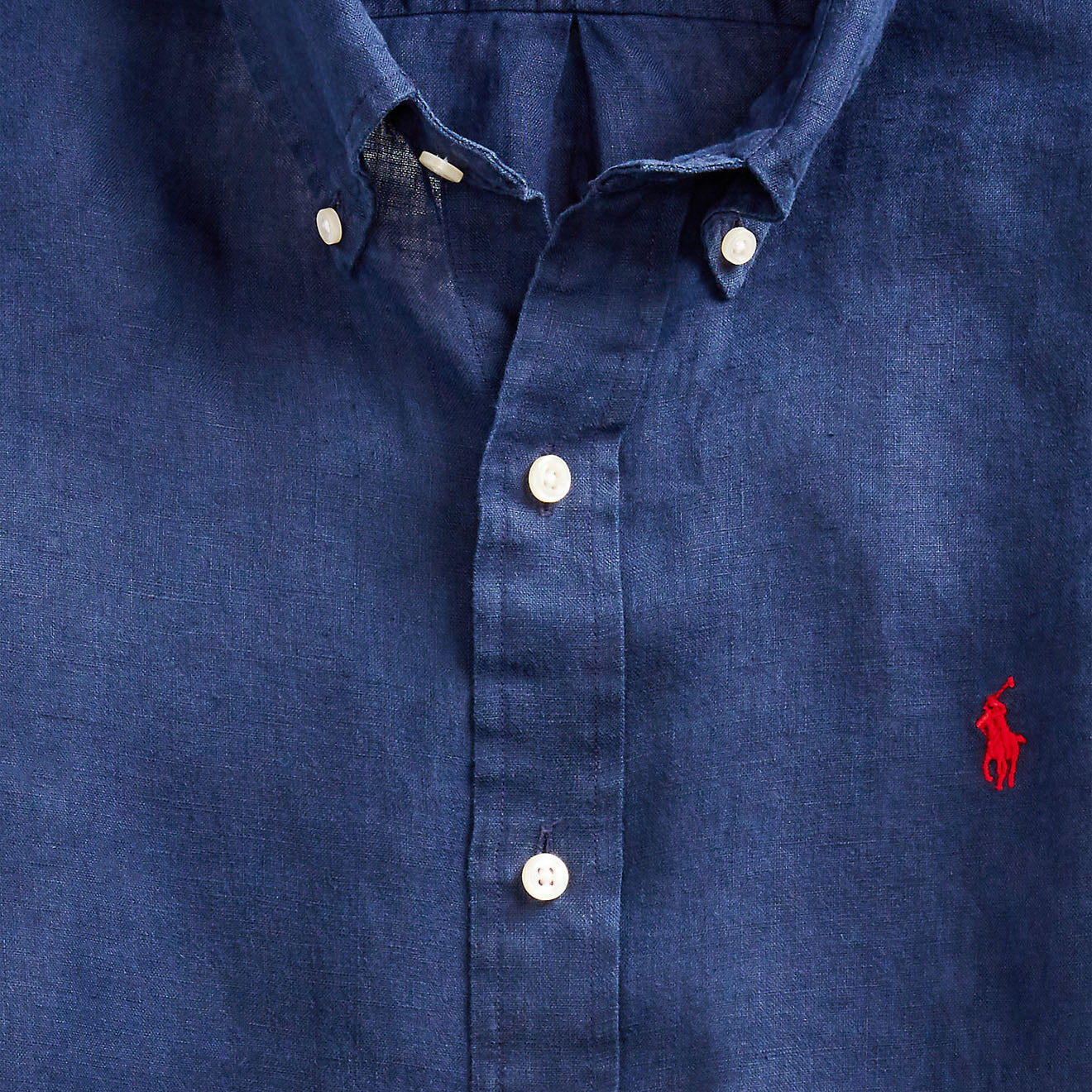 Polo Ralph Lauren Custom Fit Linen Shirt Newport Navy - The Sporting Lodge