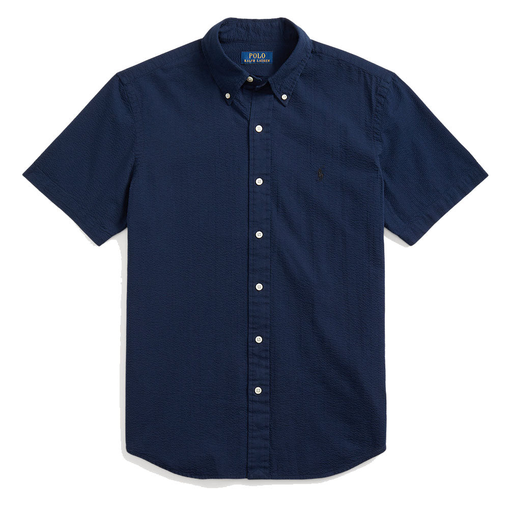 Polo Ralph Lauren Custom Fit Seersucker Shirt Astoria Navy - The Sporting Lodge