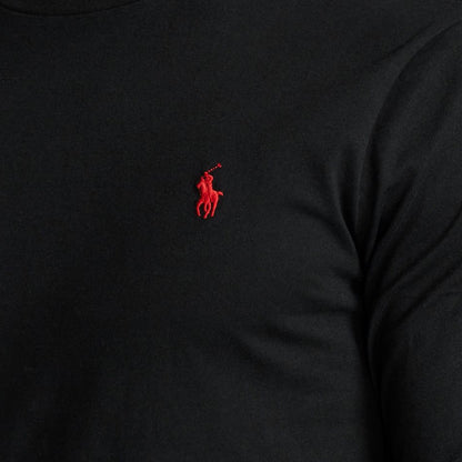 Polo Ralph Lauren Custom Slim Fit Cotton LS T-Shirt Polo Black - The Sporting Lodge