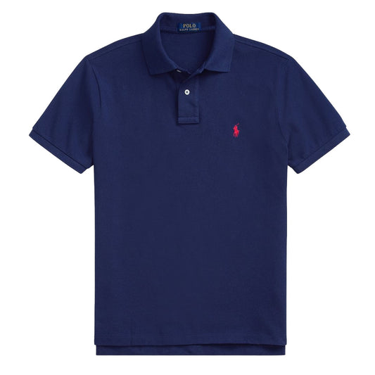 Polo Ralph Lauren Custom Slim Fit Mesh Polo Newport Navy - The Sporting Lodge