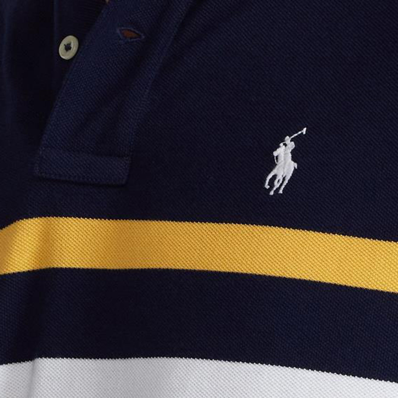 Polo Ralph Lauren Custom Slim Fit Mesh Polo Panel Navy - The Sporting Lodge