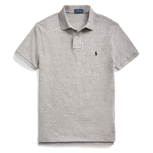 Polo Ralph Lauren Custom Slim Fit Mesh Polo Shirt Canterbury Heather - The Sporting Lodge