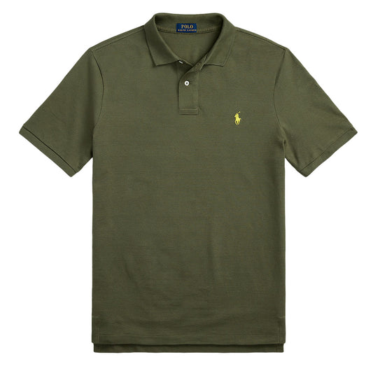 Polo Ralph Lauren Custom Slim Fit Mesh Polo Shirt Dark Sage - The Sporting Lodge