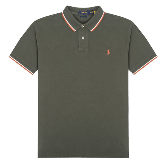 Polo Ralph Lauren Custom Slim Fit Mesh Tipped Polo Angler Green - The Sporting Lodge