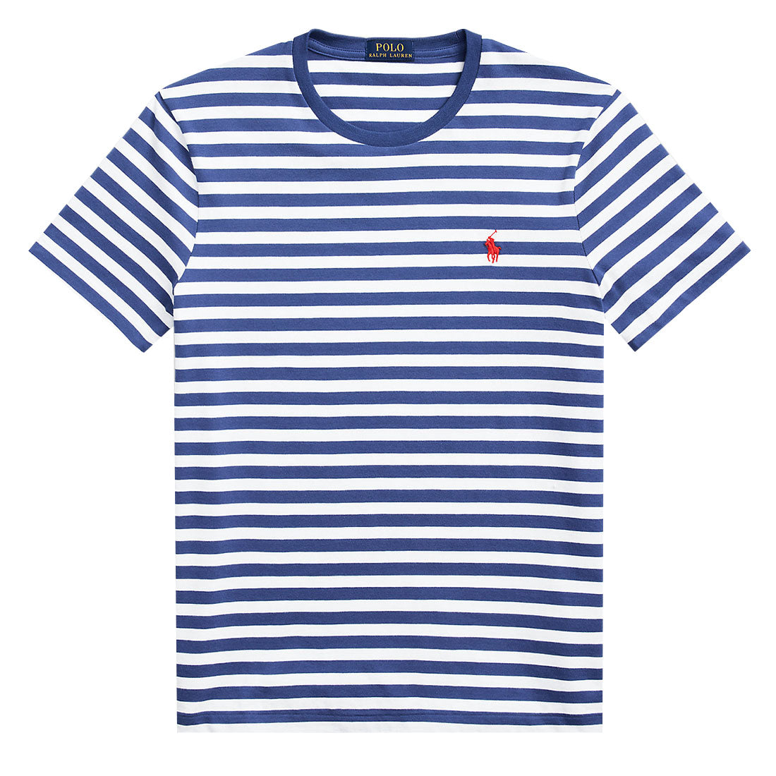 Polo Ralph Lauren Custom Slim Fit Striped Jersey T-Shirt Old Royal/White - The Sporting Lodge