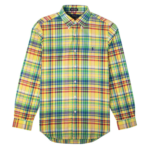 Polo Ralph Lauren L/S Custom Fit Check Shirt Yellow / Blue Multi - The Sporting Lodge