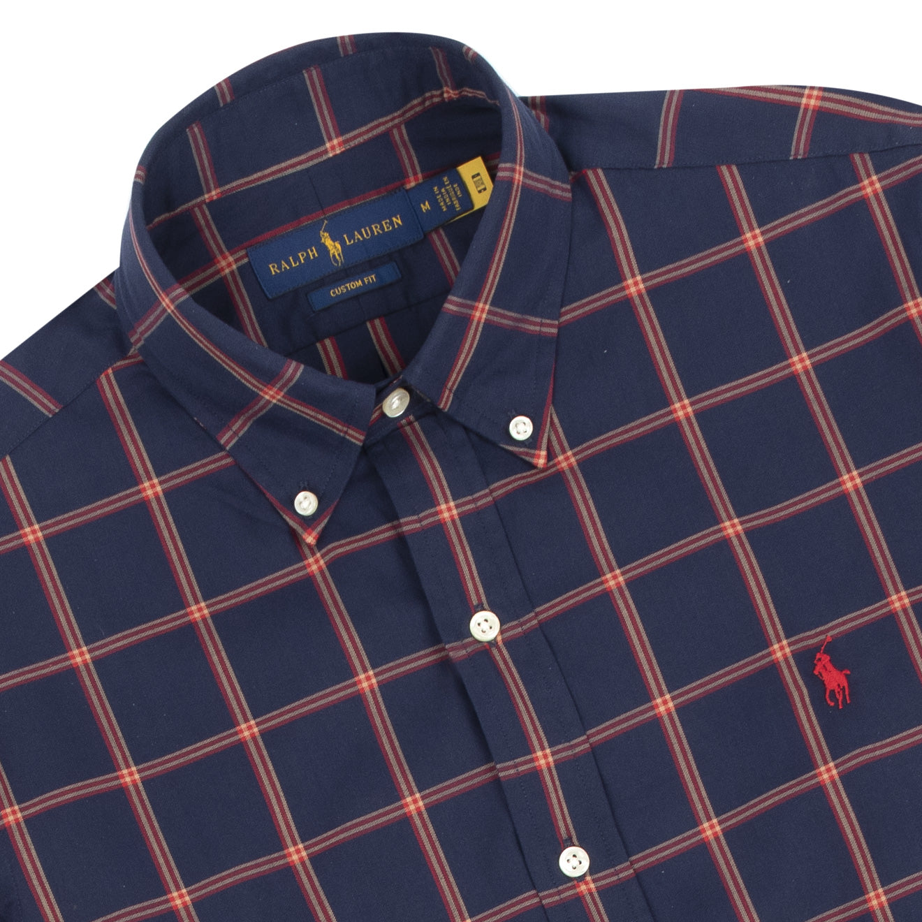 Polo Ralph Lauren Large Check Custom Fit Shirt Navy / Red - The Sporting Lodge