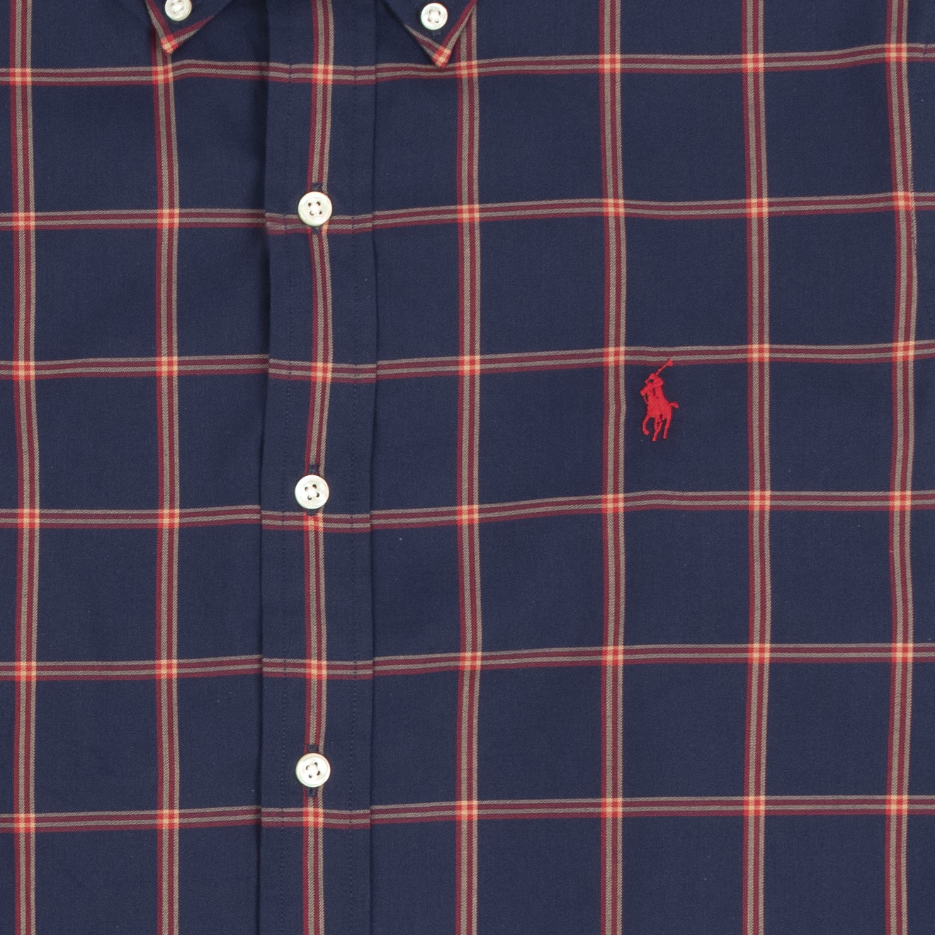 Polo Ralph Lauren Large Check Custom Fit Shirt Navy / Red - The Sporting Lodge