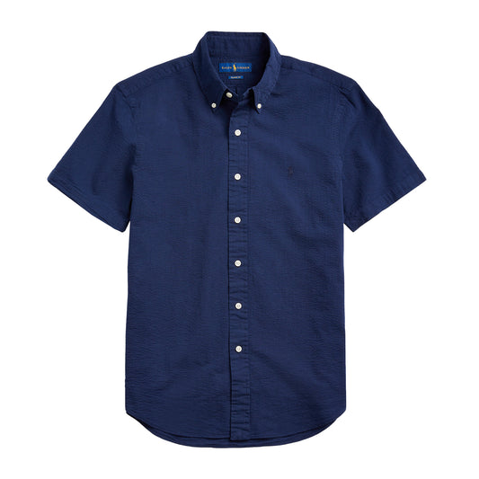 Polo Ralph Lauren S/S Seersucker Slim Fit Shirt Astoria Navy - The Sporting Lodge