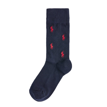 Polo Ralph Lauren All Over Pony 2-Pack Socks Navy / Grey - The Sporting Lodge